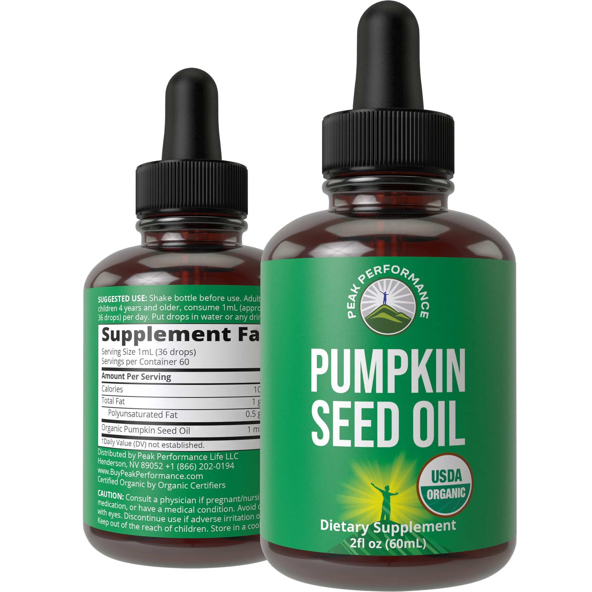 Pumpkin Seed Oil. USDA Organic Vegan Liquid Drops Extract for Women and Men. Supplement for Hair Growth, Skin Health, UT, Prostate Support. Zero Sugar, Gluten Free. Take Orally No Capsules