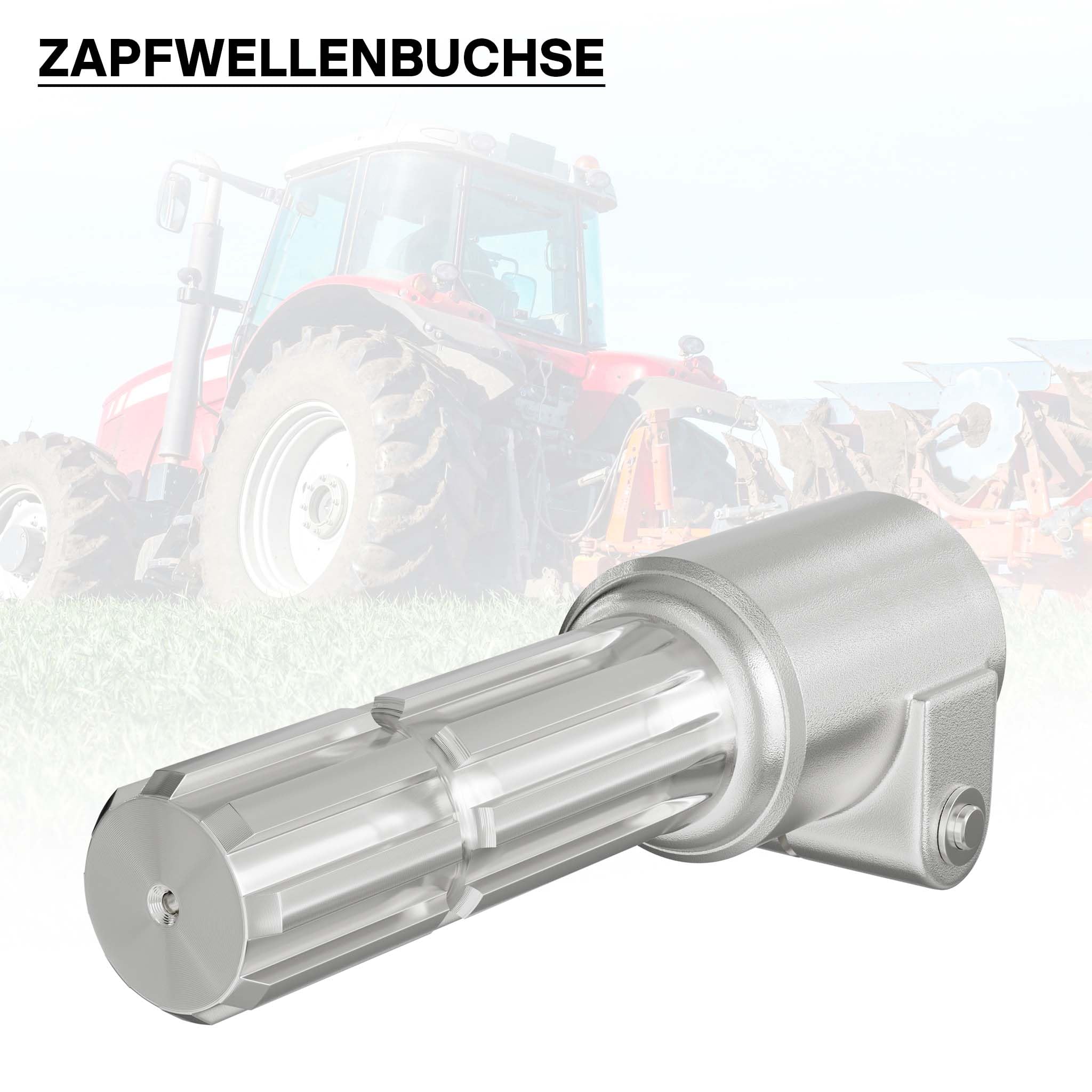 WilTec Toma de Fuerza, PTO 160 mm Casquillo con Eje Estriado 1 3/8" 6 Eje de Salida 8-32x38x6 Tractor