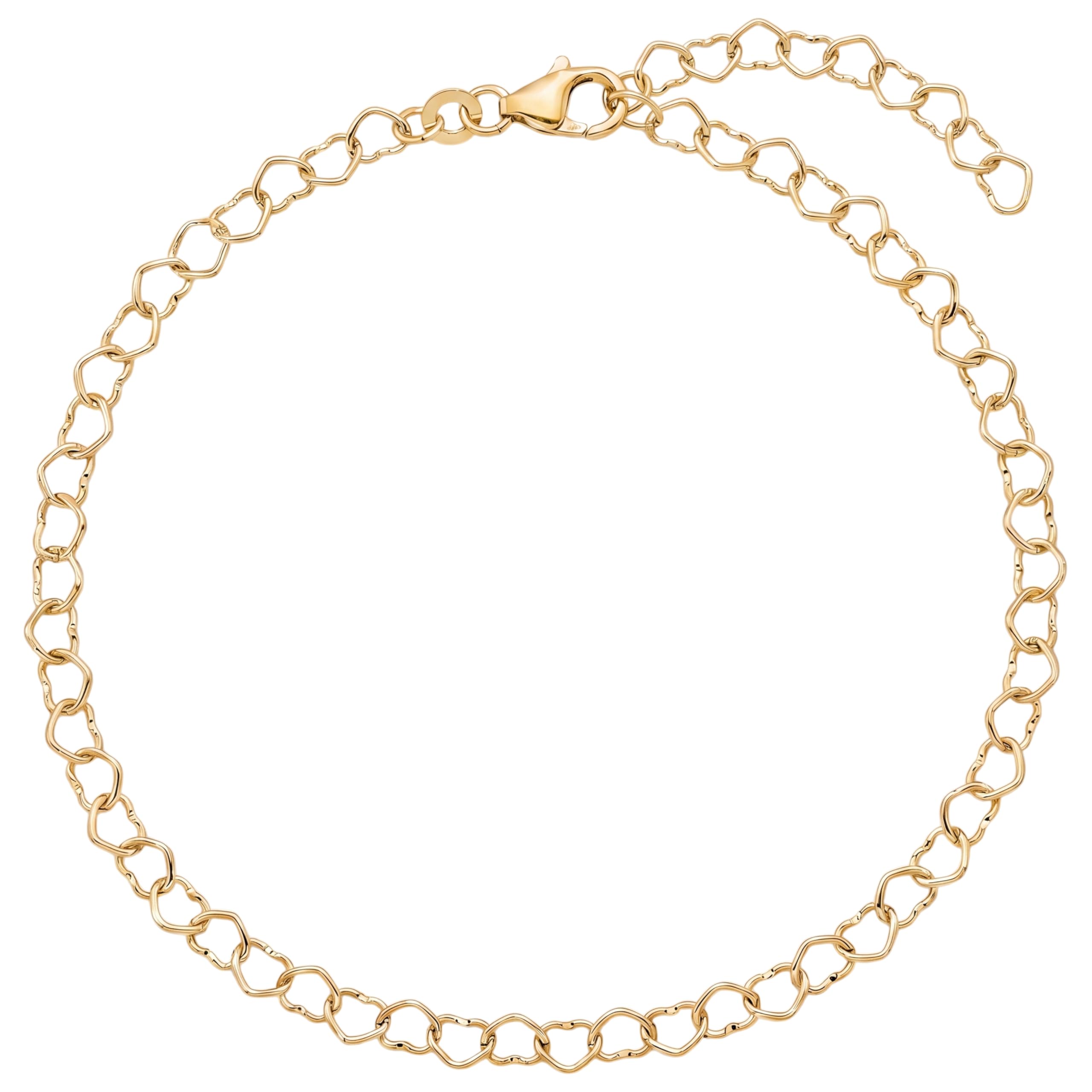 Jobo Damen-Fußkette Fußkettchen Herz aus 8 Karat 333 Gold