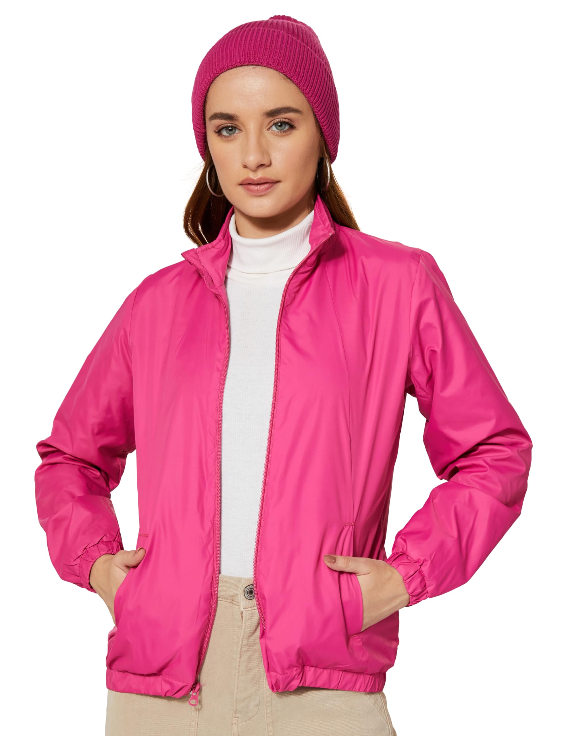 amazon brand - symbol Women's 100% Polyester Regular Jacket-picture-12