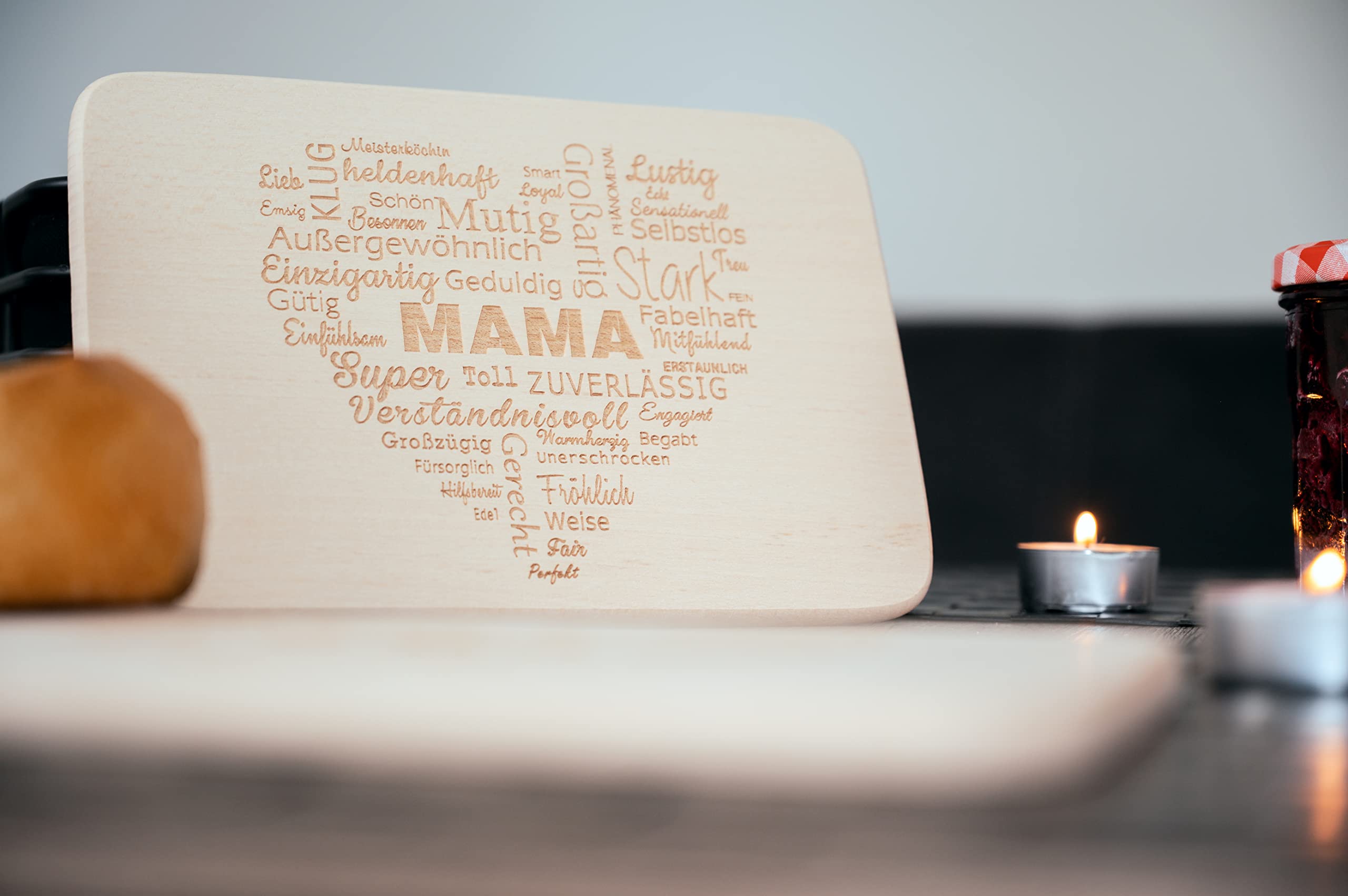 Planche à Petit-déjeuner En Bois Avec Motif 'Maman' - FSC, 22x15 Cm, Idéale Comme Cadeau Personnalisé Pour La Fête Des Mères