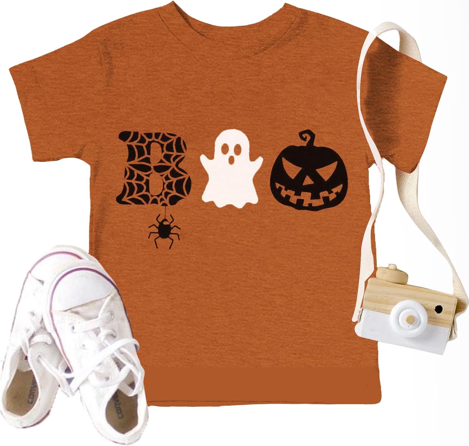Toddler Halloween Shirt Pumpkin Tshirt Kids Boo Girls Boys Ghost T-Shirt 2-7 Years