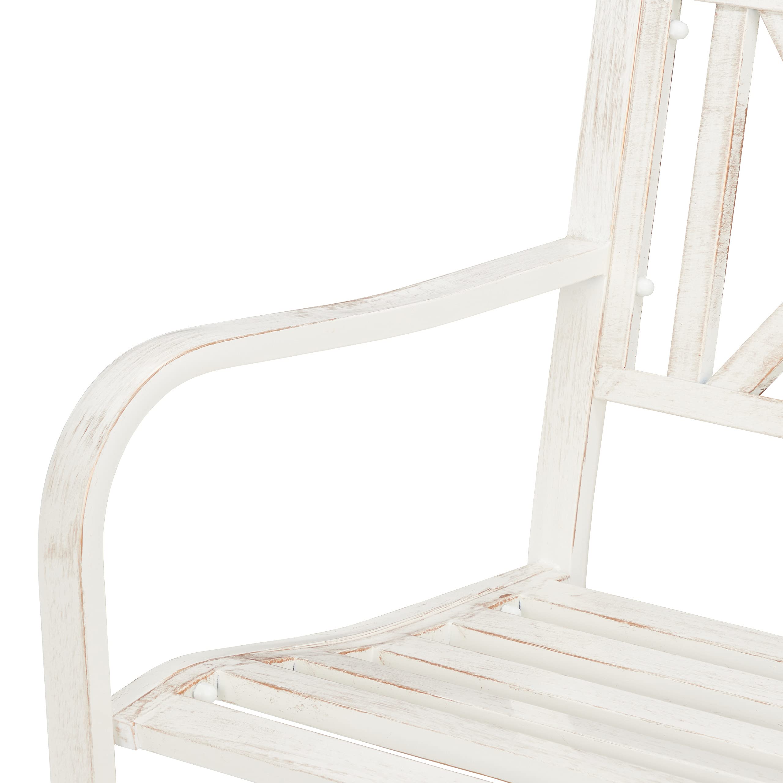 Relaxdays Banco Jardín, 2 Plazas, Terraza, Balcón, Acero Robusto, Asiento para Exteriores Estable, 80,5 x 127 x 63 cm