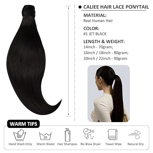 Miniatura 2 de Caliee Extensiones de cabello humano largo y lacio, con clip en la cola de caballo, P1260A, color de piano marrón dorado con rubio platino, 100%