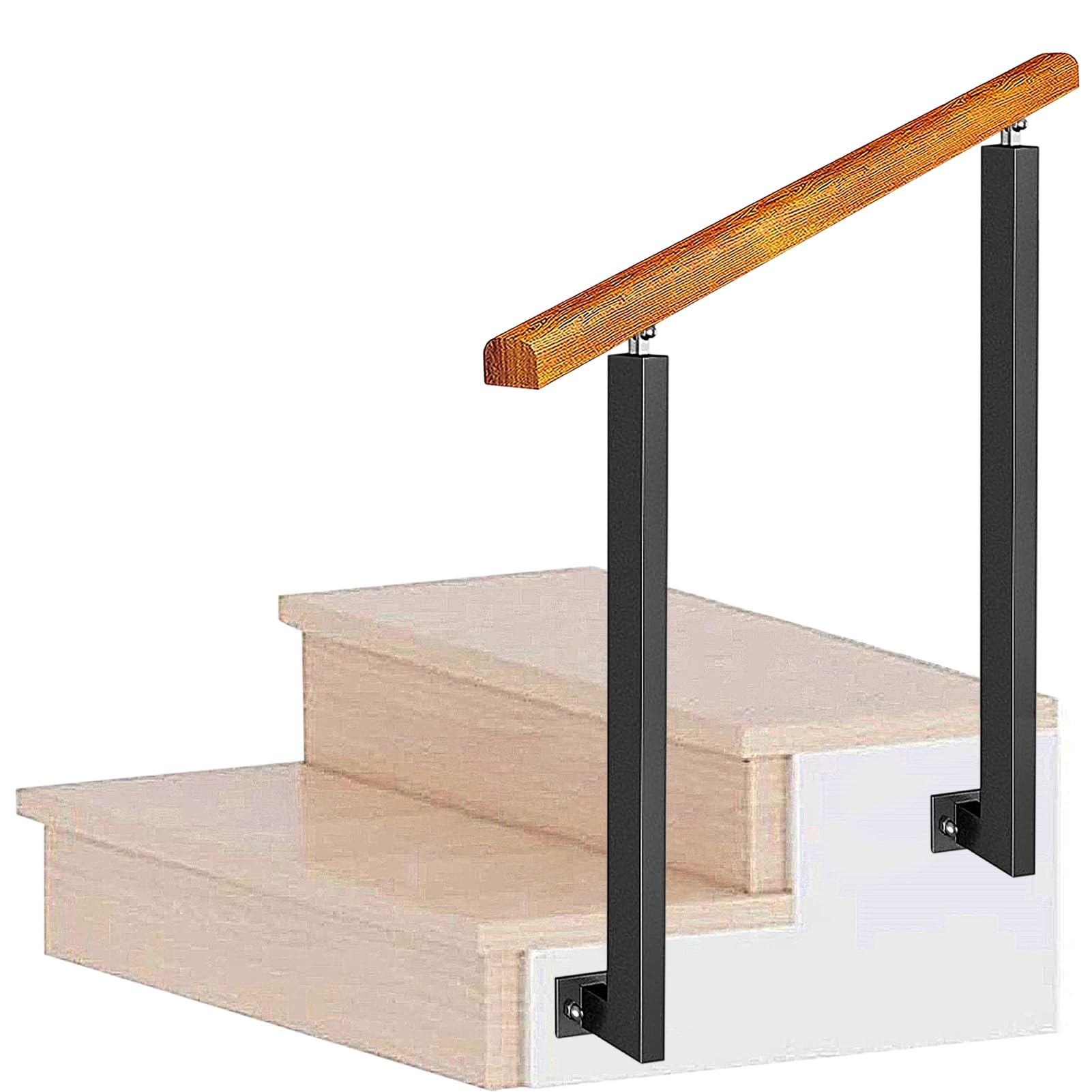 Rampe d'escalier extérieure ajustable pour sécuriser les marches en béton