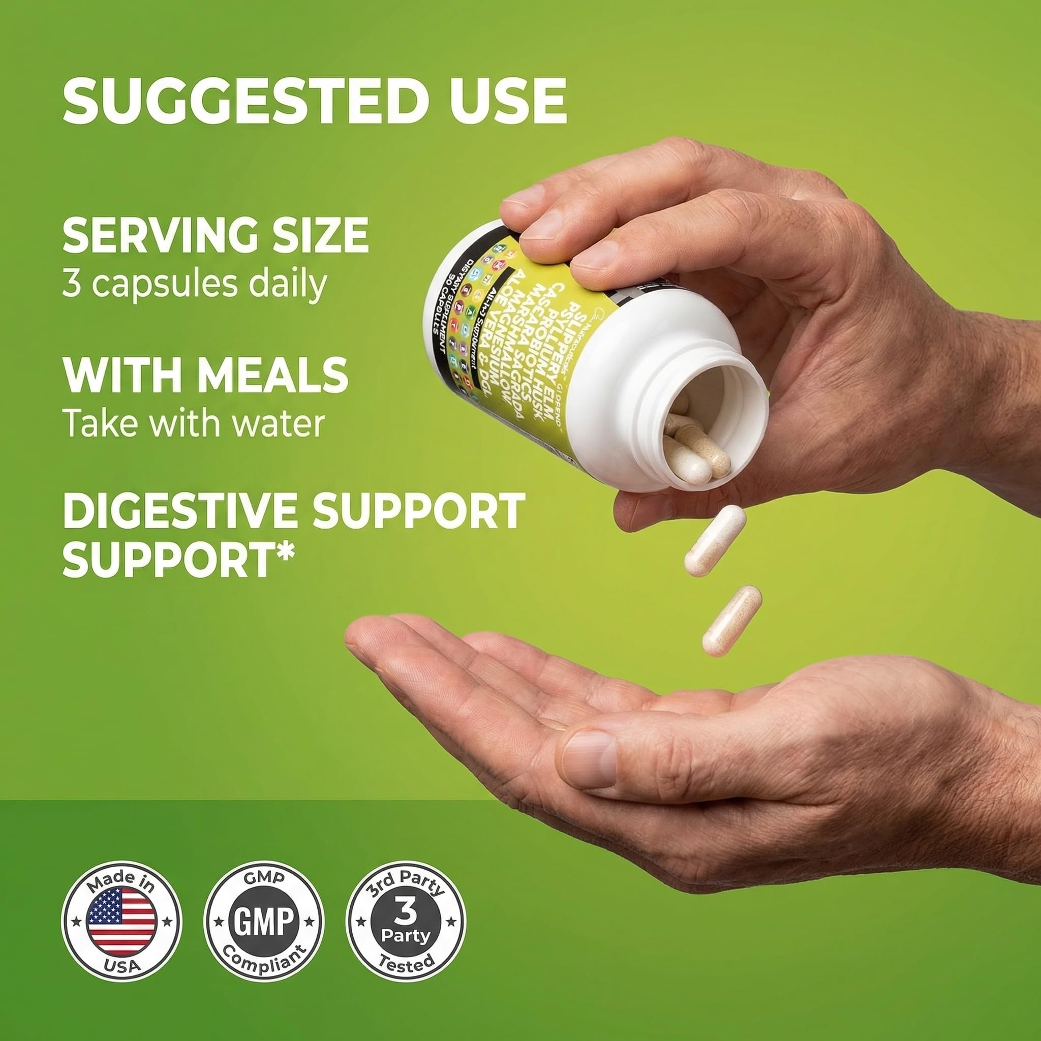 Clean Nutraceuticals Slippery Elm Psyllium Husk Pre Probiotic Digestive Gut Health Supplement with Aloe Vera Cascara Sagrada Marshmallow Root DGL Licorice Senna Extract — Amazon image 6
