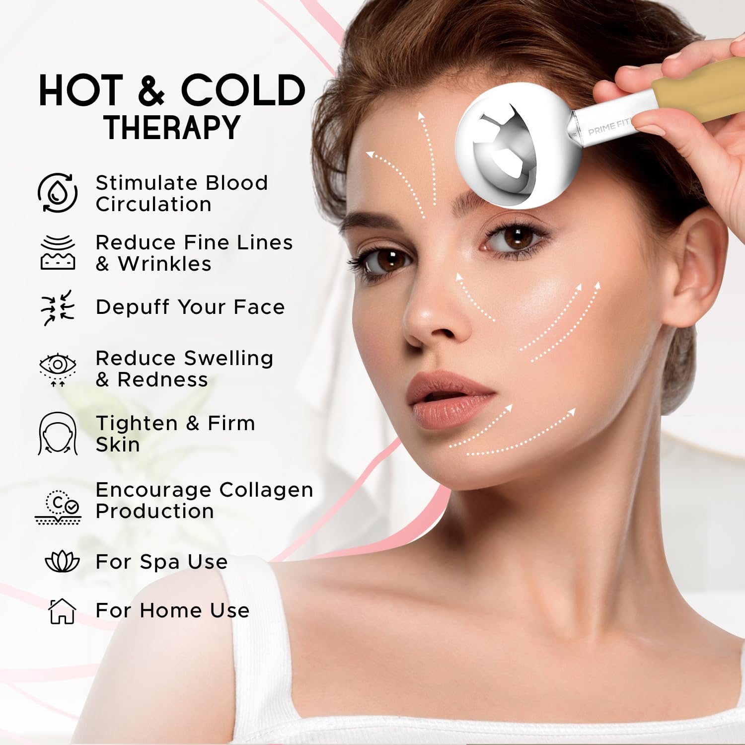 Globes for Face | Edelstahl-Eisroller Massagegerät für Gesicht, Hals und Augen | Innovative Hautpflege-Werkzeuge können bei dunklen Augenringen, Schwellungen, Falten, Kollagenproduktion (Gold)