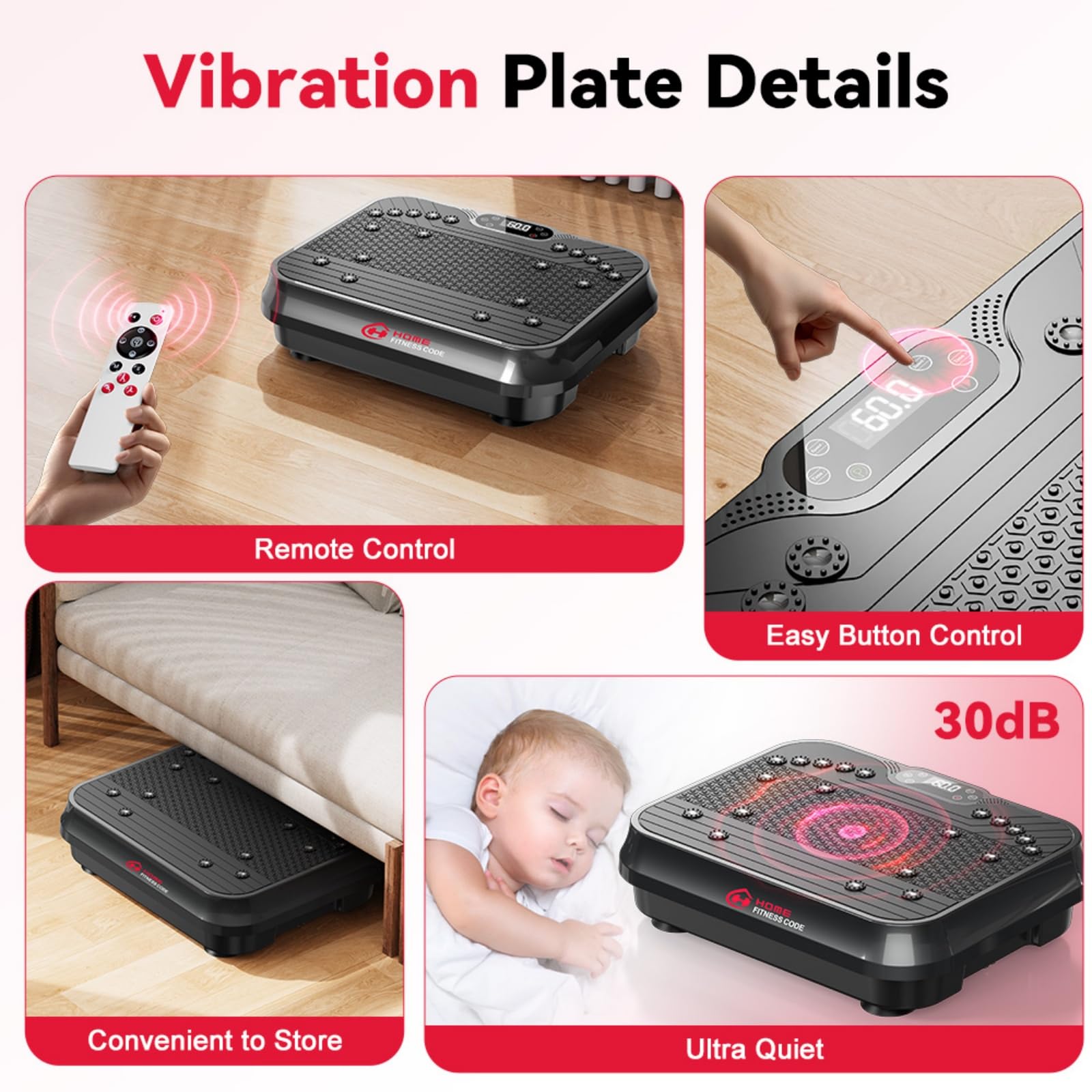Plateforme de Vibration d'Entraînement 2026 avec Bandes de Résistance, 250 Vitesses Réglables