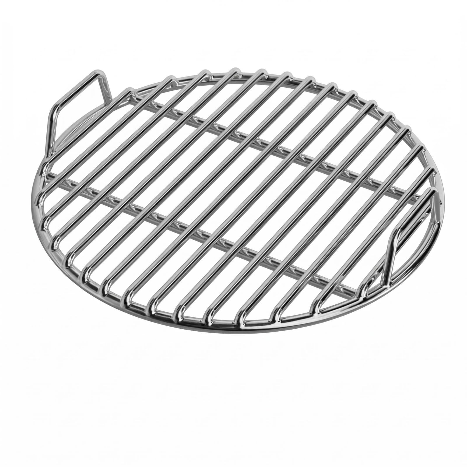 LeeQinersw Barbecue Grill Rack Stainless Steel Circular Grill Grid Reinforced Cooking Grate Loop Handles For Lifting Suitable for Family Meals Outdoor Cookouts, Diameter 43cm With Handle