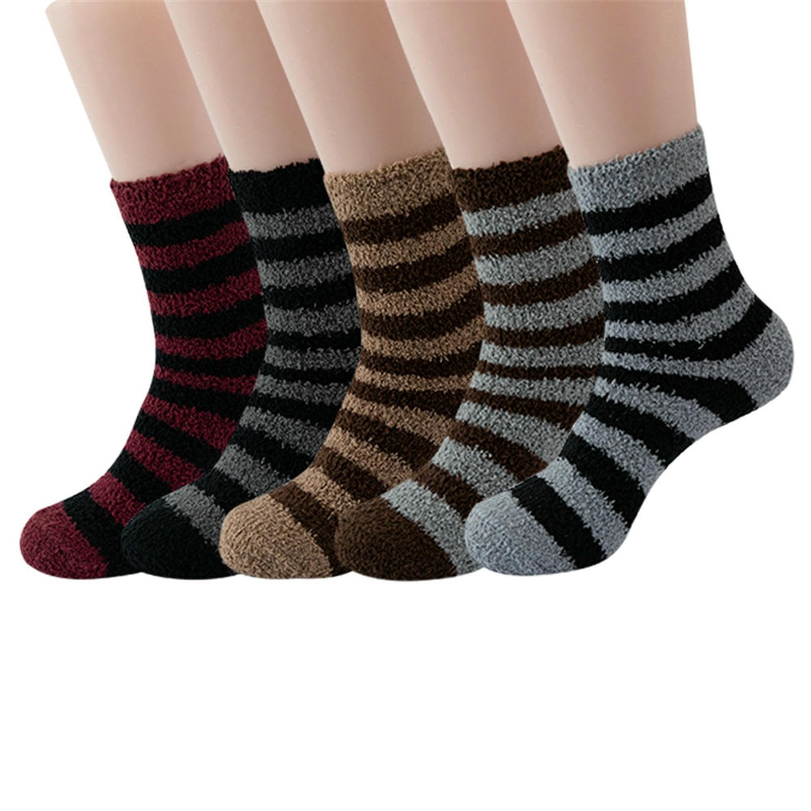Calcetines de invierno lana coral contra pies fríos: lote de 5 pares de felpa suaves de talla única