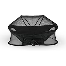 Deryan Infant Baby Bed - Pop Up Travel Cot - From Birth to 1.5 Years - Lightweight & Compact - Set Up Within 2 Seconds - Travel Cot Baby - Includes Mosquito Net & Travel Bag - Black