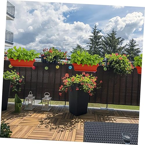 Miniatura 4 de Maceta rectangular de plástico para plantas de interior, jardinería, macetas de metal, macetas de cactus con bandeja, cuenco para suculentas, para