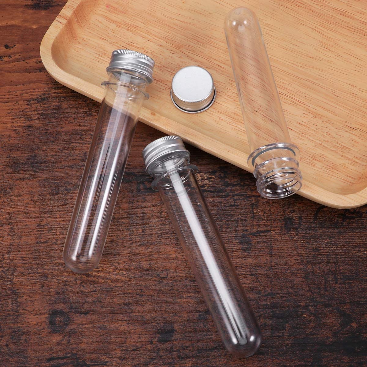 Plastikowe probówki 50 szt. 40 ml plastikowa probówka z zakrętką butelka aluminiowa zakrętka rurka do pakowania z wrażliwą na nacisk kapsułka cukierkowa 5,6 cala plastikowe probówki z pokrywkami