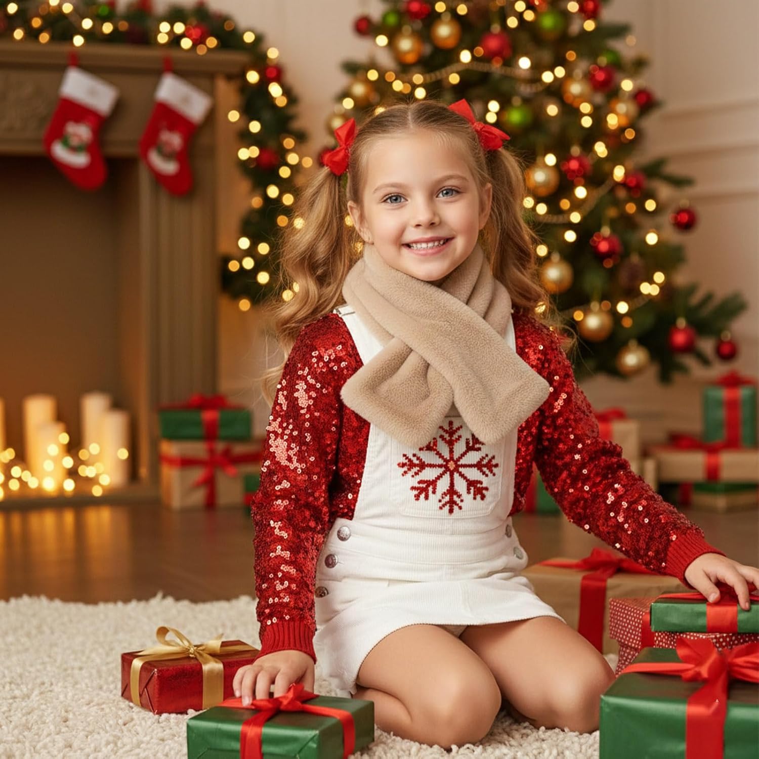 Barelove Short Women's Faux Fur Collar Scarf Wrap, Cold Winter Warm Stole Scarf Shawl Shrug Neck Warmer Wrap - Image 8