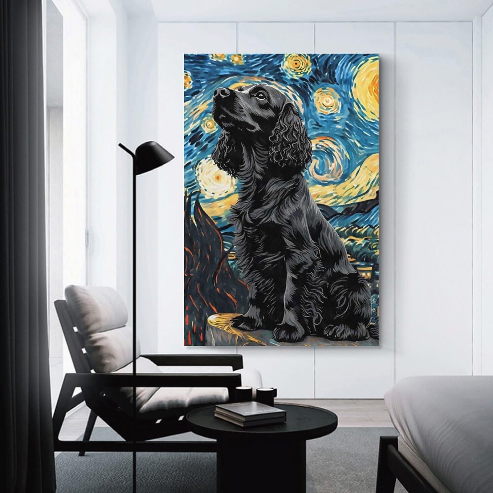 Junmoney Unframe-Style-3 Decorative Wall Artwork English Cocker Spaniel, 24X36inch(60X90cm), For Contemporary Homes, Apartments Or Offices, An Easy Choice For New Home Styling