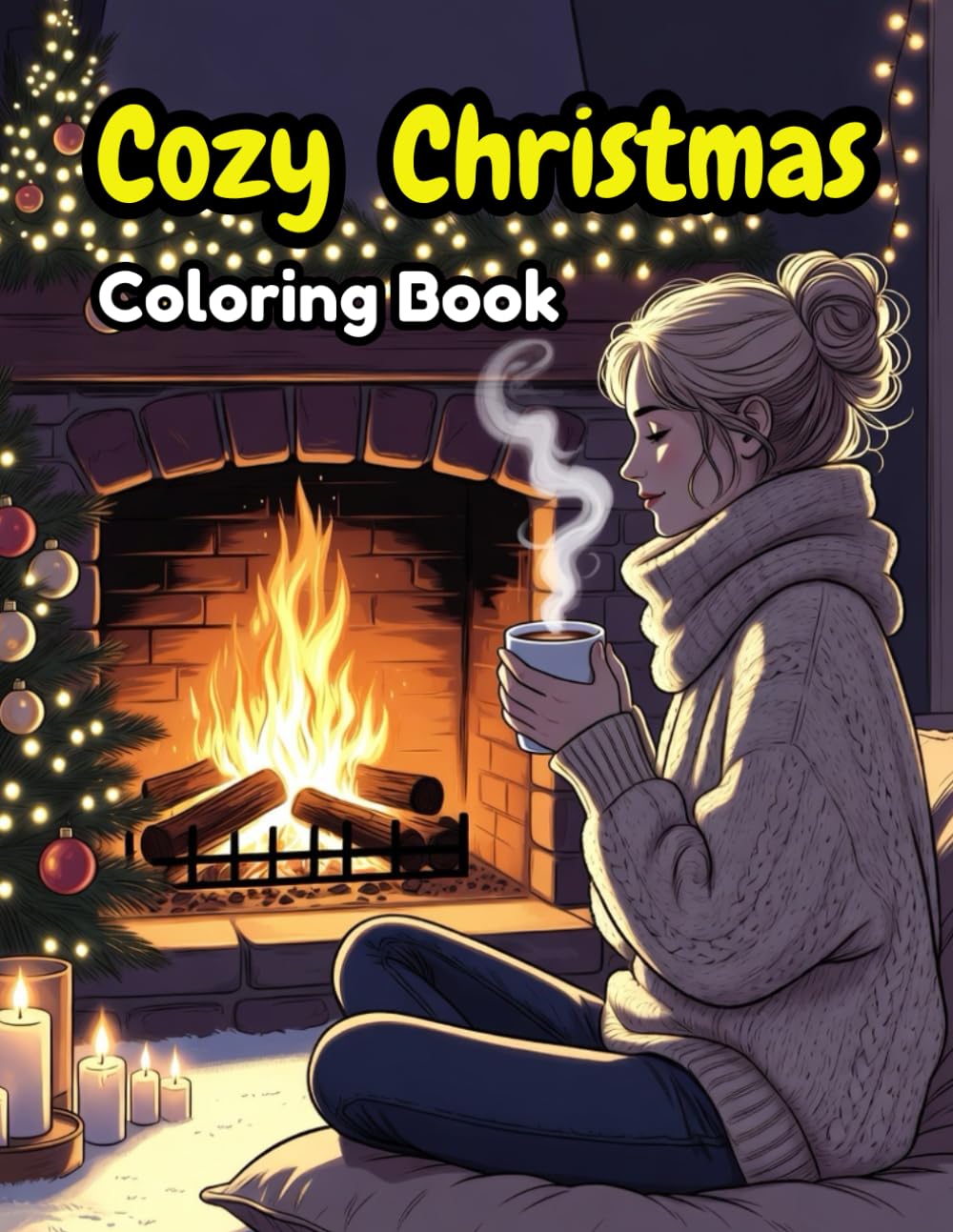 Cozy Girl Christmas Coloring Book: Relaxing Cozy Winter Scenes for Adults and Teens to Unwind, De-Stress, and Enjoy the Magic of Christmas