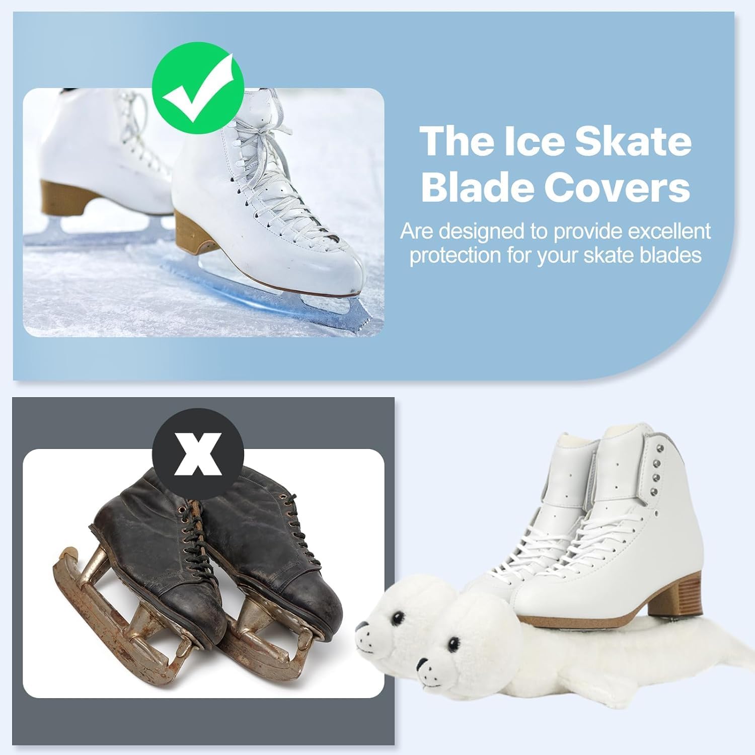 Ice Skate Protectors, Ice Skate Covers, Artistic Accessories for Youth and Adults.