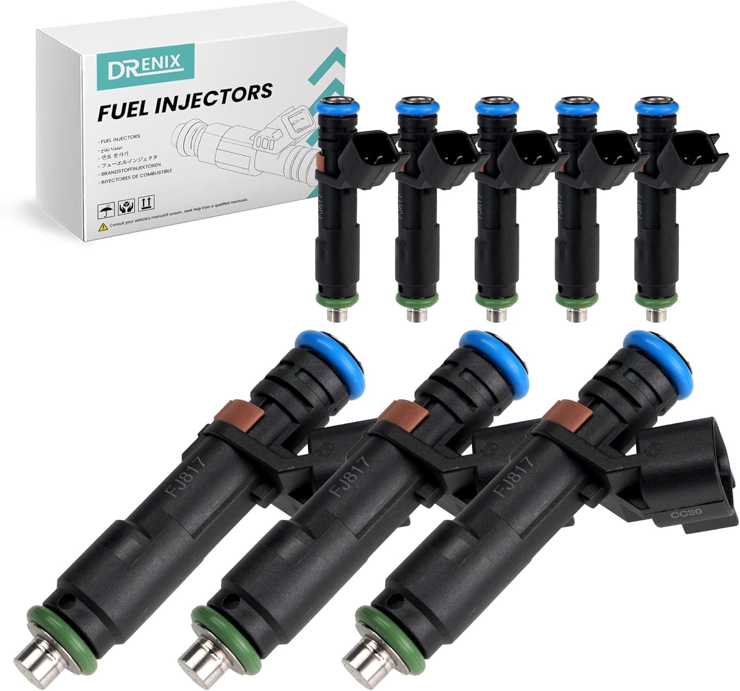Fuel Injectors FJ817 For:/-Ford F150 F250 F350 Super Duty Expedition 2005-2007 For:/-Lincoln Navigator Mark LT 2005 2006 2007 5.4L V8 8pcs