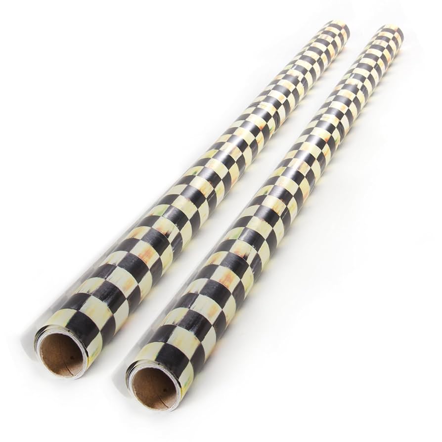 Amazon.com: MACKENZIE-CHILDS 2-Pack Courtly Check Gift Wrap