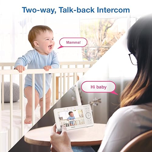 Miniatura 6 de VTech Monitor de video para bebés con cámara y audio, pantalla LCD HD de 5 pulgadas, zoom panorámico, conversación de 2 vías, modo VOX, luces
