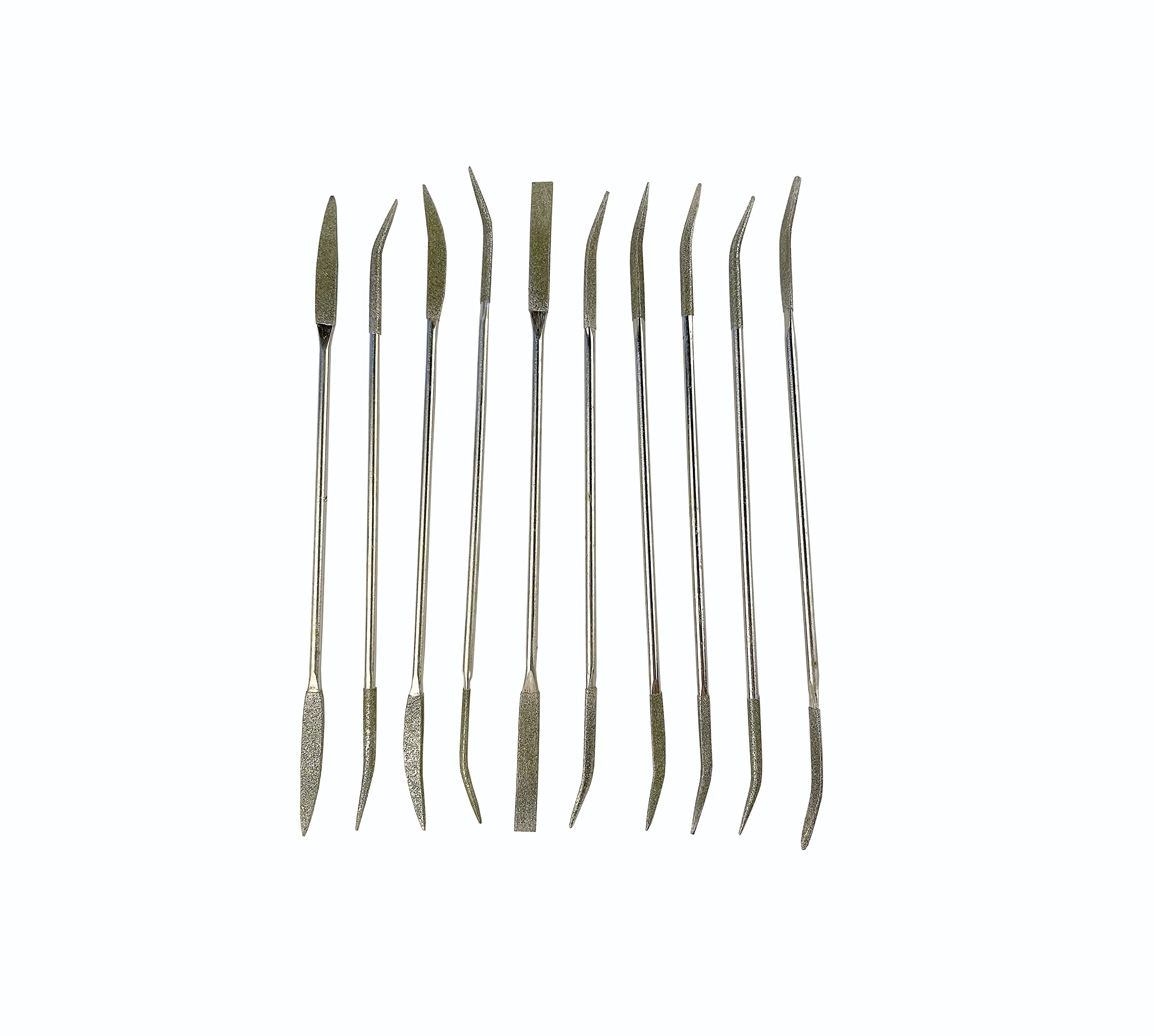 Linic Proops Diamond Riffler File Set, 10 Bent/Curved Double Sided Files (M9366). Free Uk Postage