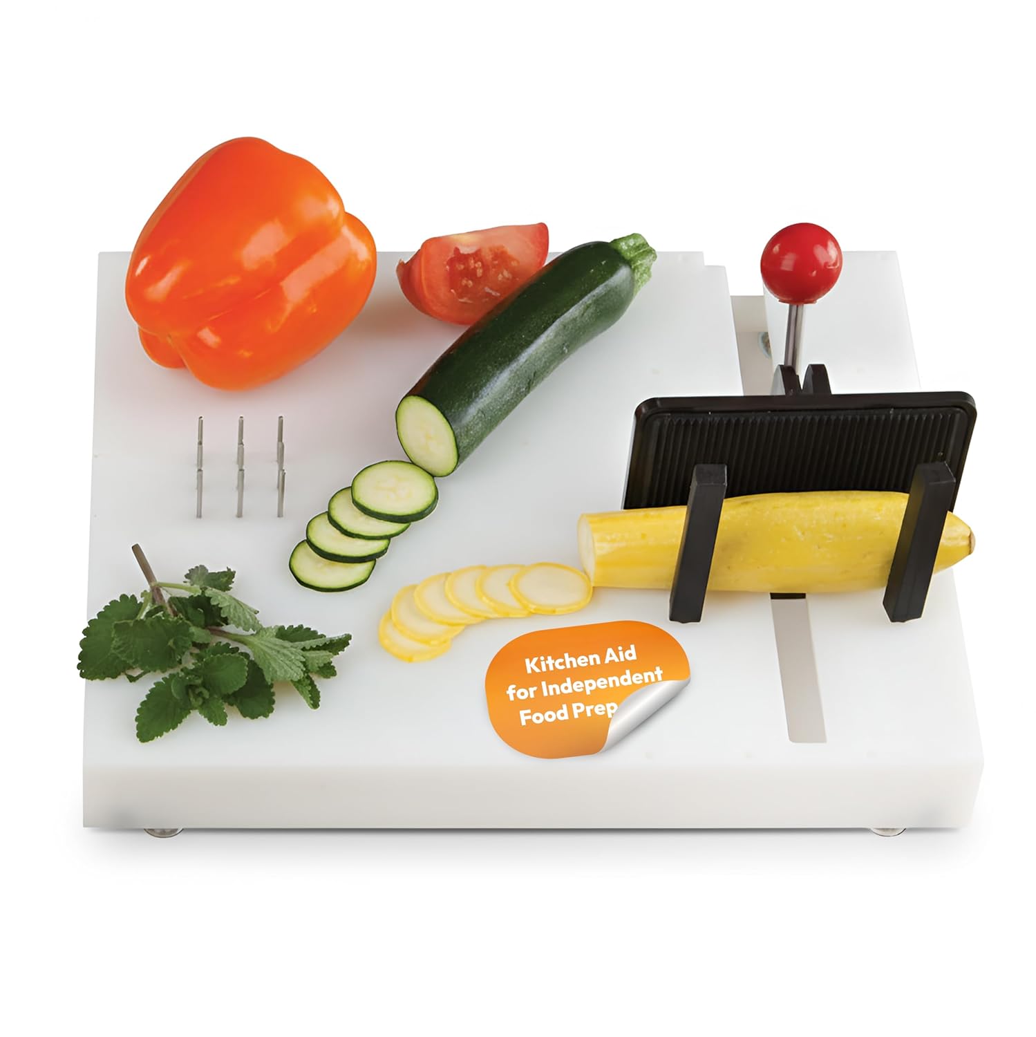 Etac Fix Preparation Board – One Handed Adaptive Cutting Board for Easy Food Prep, Non-Slip Base with Suction Feet, Stainless Steel Spikes & Adjustable Jaws for Secure Cutting, Grating, & Peeling