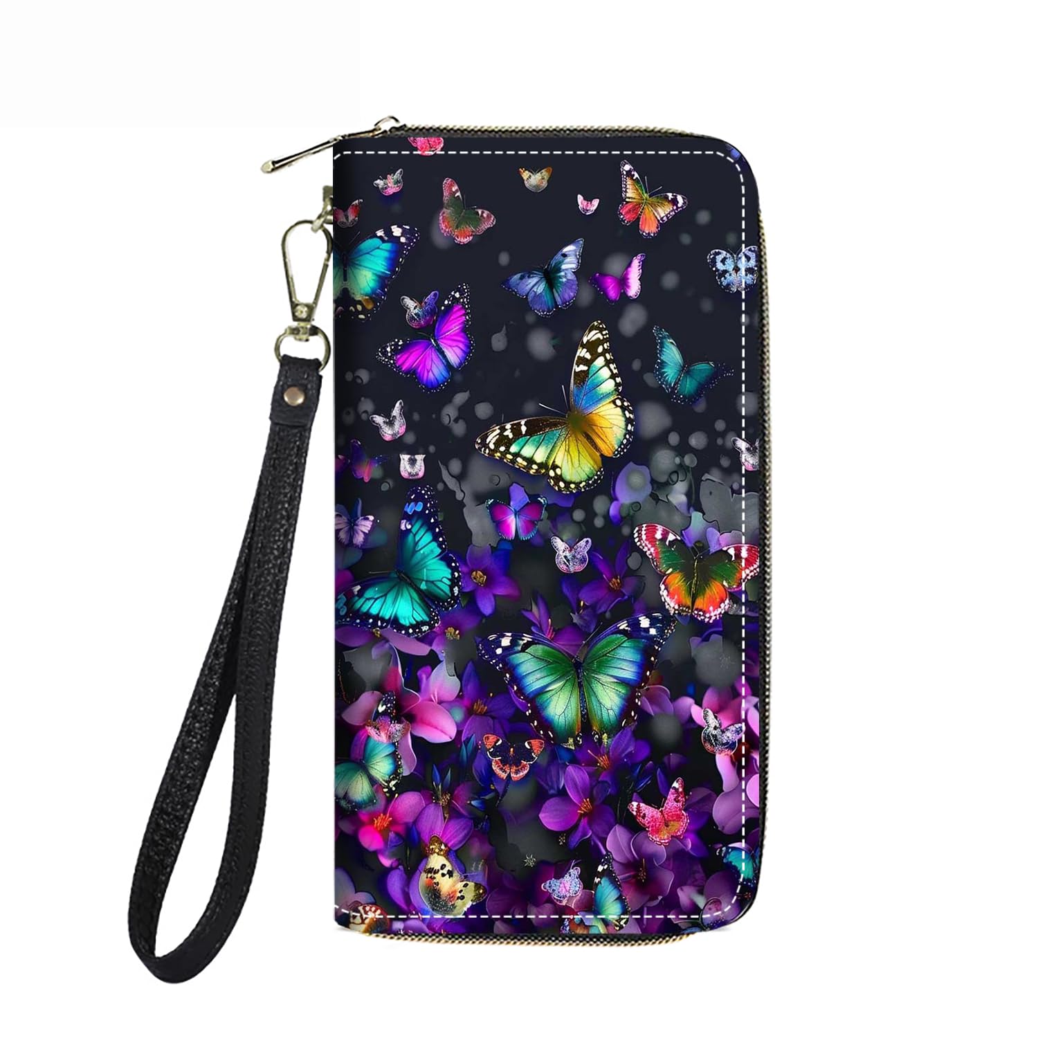 FVAENDHIO Women's Large Capacity Wallet PU Leather Zip Around Clutch Purse Multifunctional Wallet with Removable Wristlet Strap for Smart Phone/Coin/