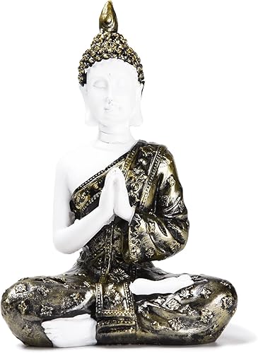Miniatura 8 de BRABUD Buda tailandés meditando orando paz y armonía estatua de resina 6.2 pulgadas de alto Buda sentado decoración del hogar negro TQGJBS247