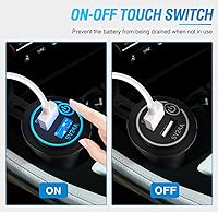 Vista 4 de Nilight Paquete de 2 Enchufes de Carga Rápida LED 12V 24V Cargador USB Dual 5V 4.8A Panel de Toma de Corriente para Automóvil con Interruptor Táctil