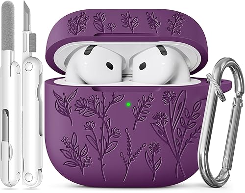 Miniatura 20 de Funda para Airpods Pro 3, Fundas con Grabado de Flores para Apple AirPods Pro de 3ª Generación 2025, Funda de Silicona Suave para Hombres y Mujeres