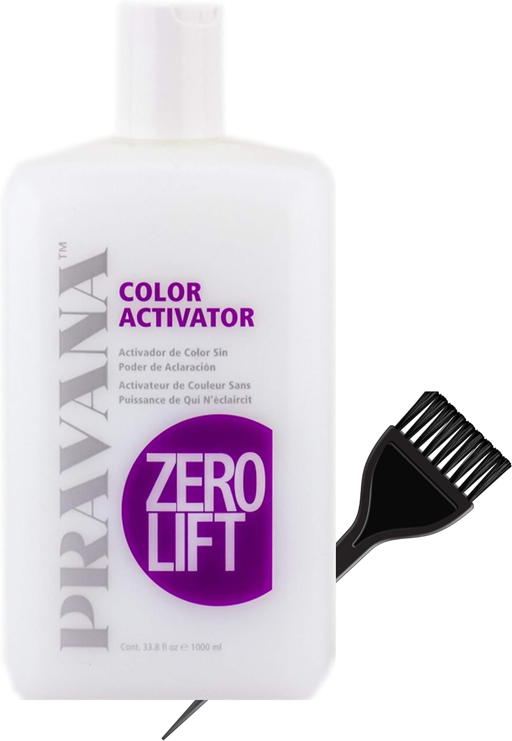 Pravana ChromaSilk Color Coloring Creme Developer (w/Sleek Brush) Chroma Silk Cream Hydrogen Peroxide for Permanent Haircolor Dye, Lighteners, Hair Color (Zero Lift - 33.8 ounce)