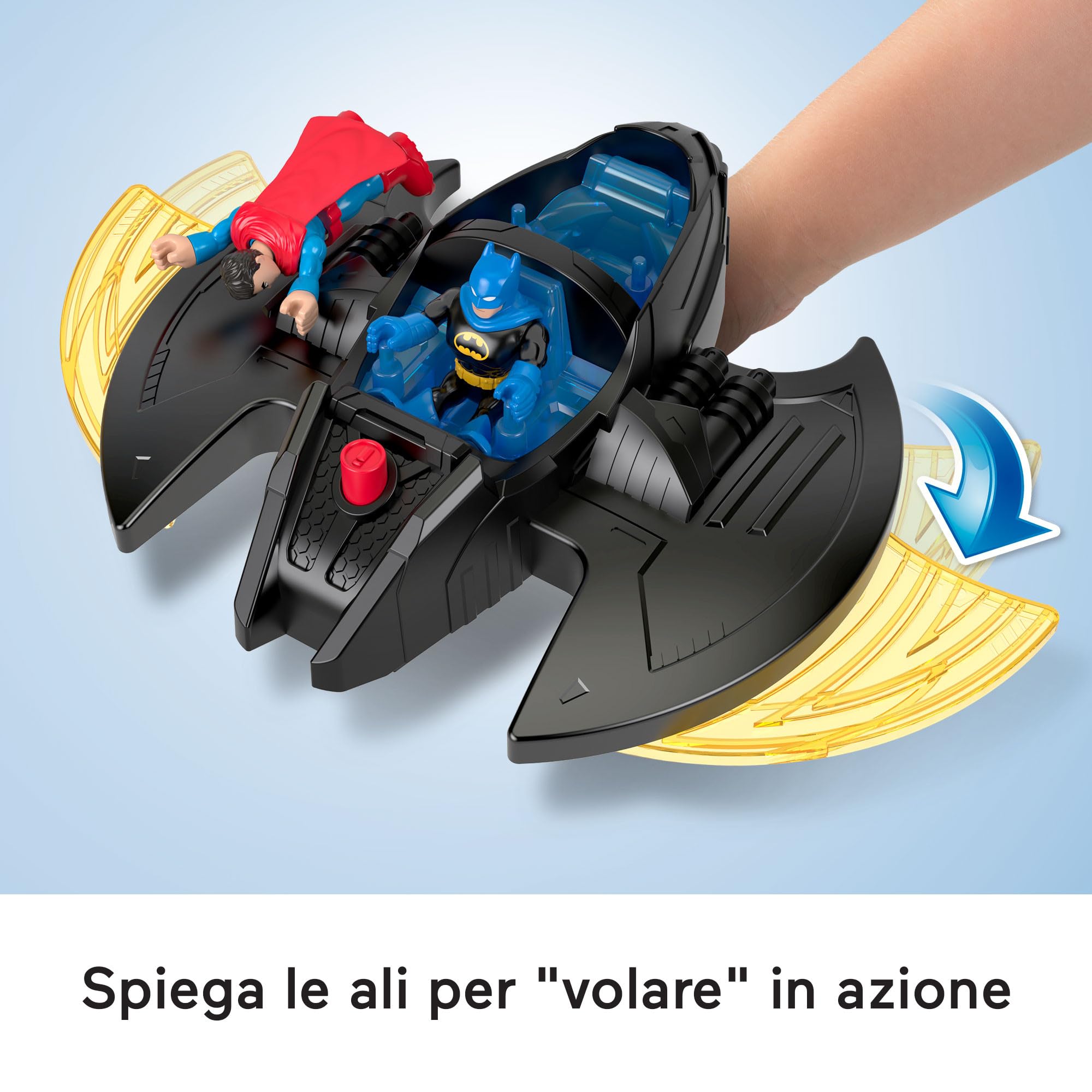 Imaginext DC Super Friends - Super Quartier Generale, playset con luci e suoni alto 60 cm, con personaggi Batman e Superman, Batmoto e tanti accessori inclusi, giocattolo per bambini, 3+ anni, HNW08