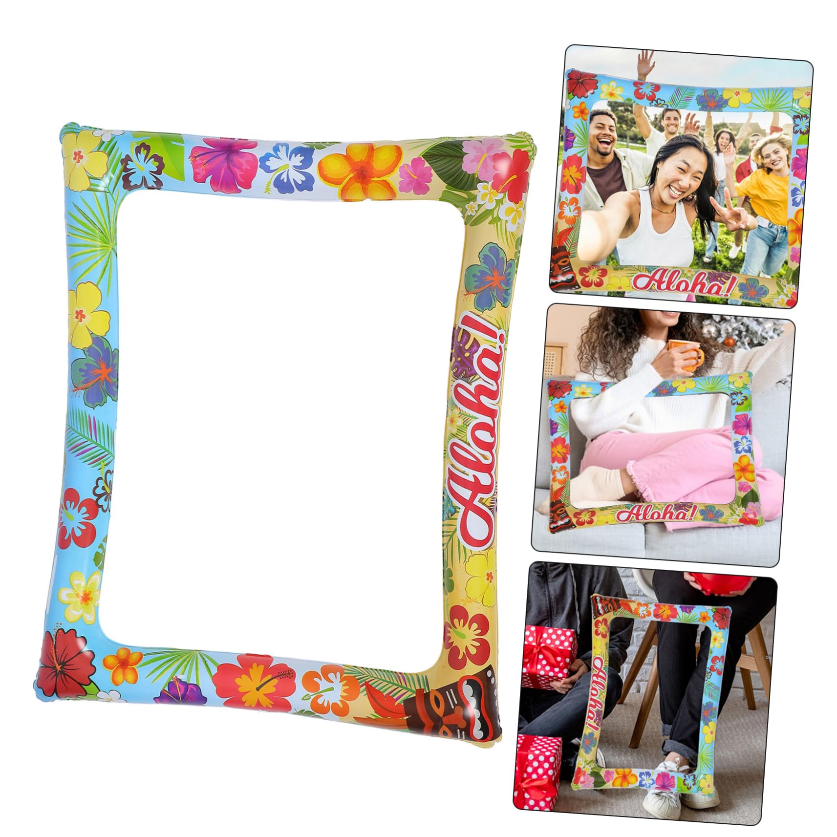 PRETYZOOM 5 Stück Aufblasbarer Fotorahmen Bunter Selfie Rahmen für Partys Hawaii Themen Events und Hochzeiten für Foto Requisiten und Unvergessliche Erinnerungen