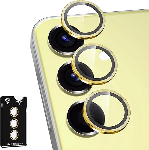 Miniatura 177 de Protector de lente de cámara para Samsung Galaxy S25 FE, cubierta individual de lente de vidrio templado con anillo de metal, [fuerte adsorción]