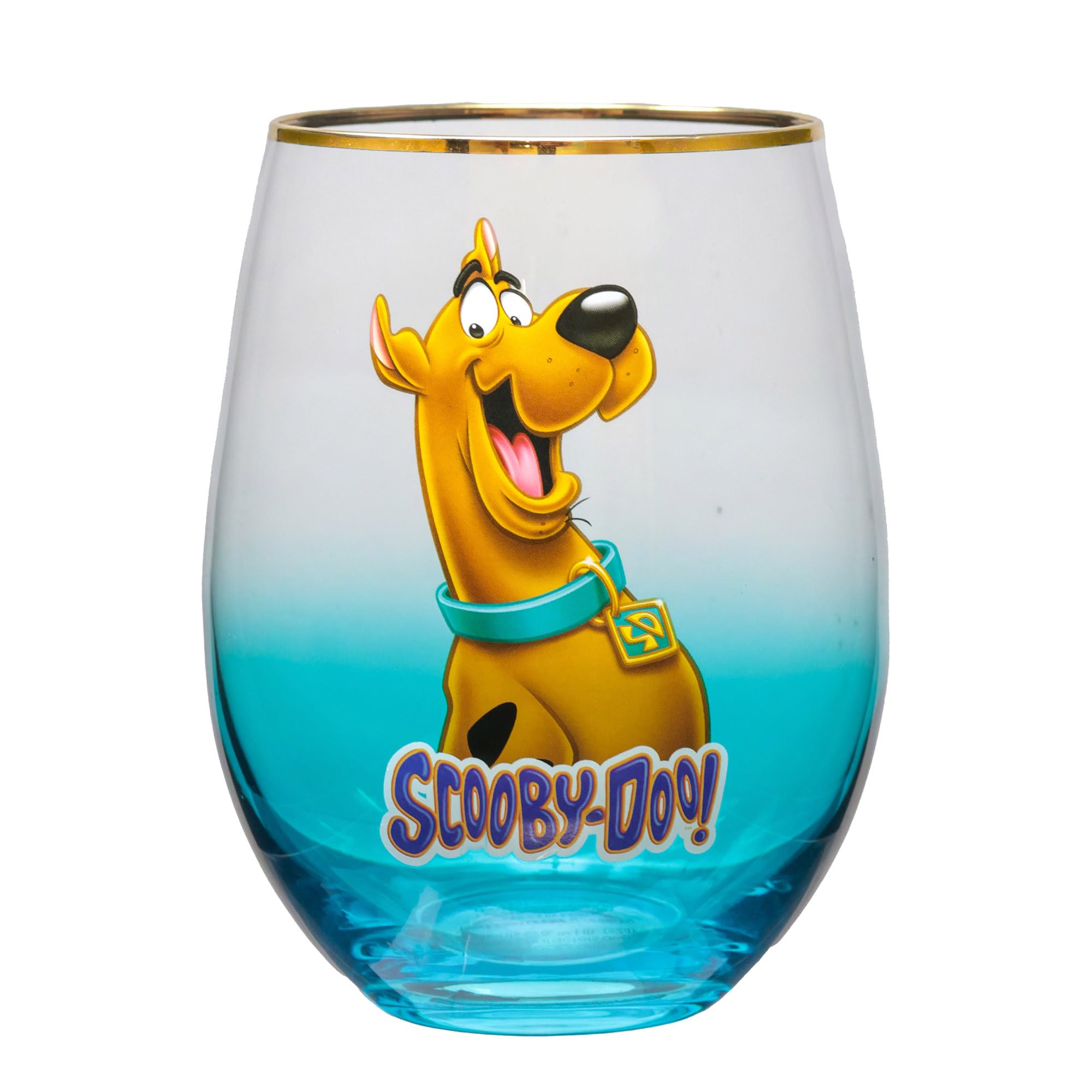 Spoontiques - Scooby Doo Stemless Glass Wine Tumbler - Stemless Wine Glass - 20 oz - 4.75" Tall