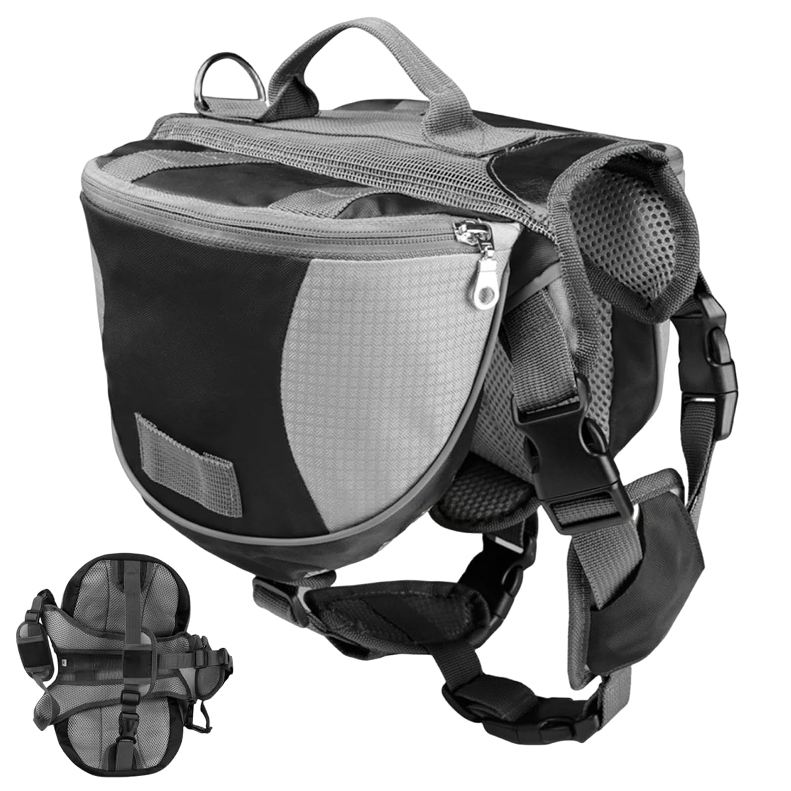 Mochila de Senderismo para Perros, con Bolsillos Laterales Y Suministros Ajustables, Arnés de Senderismo para Perros, para Compras Diarias Viaje Urbano Transporte Coche Transporte Público