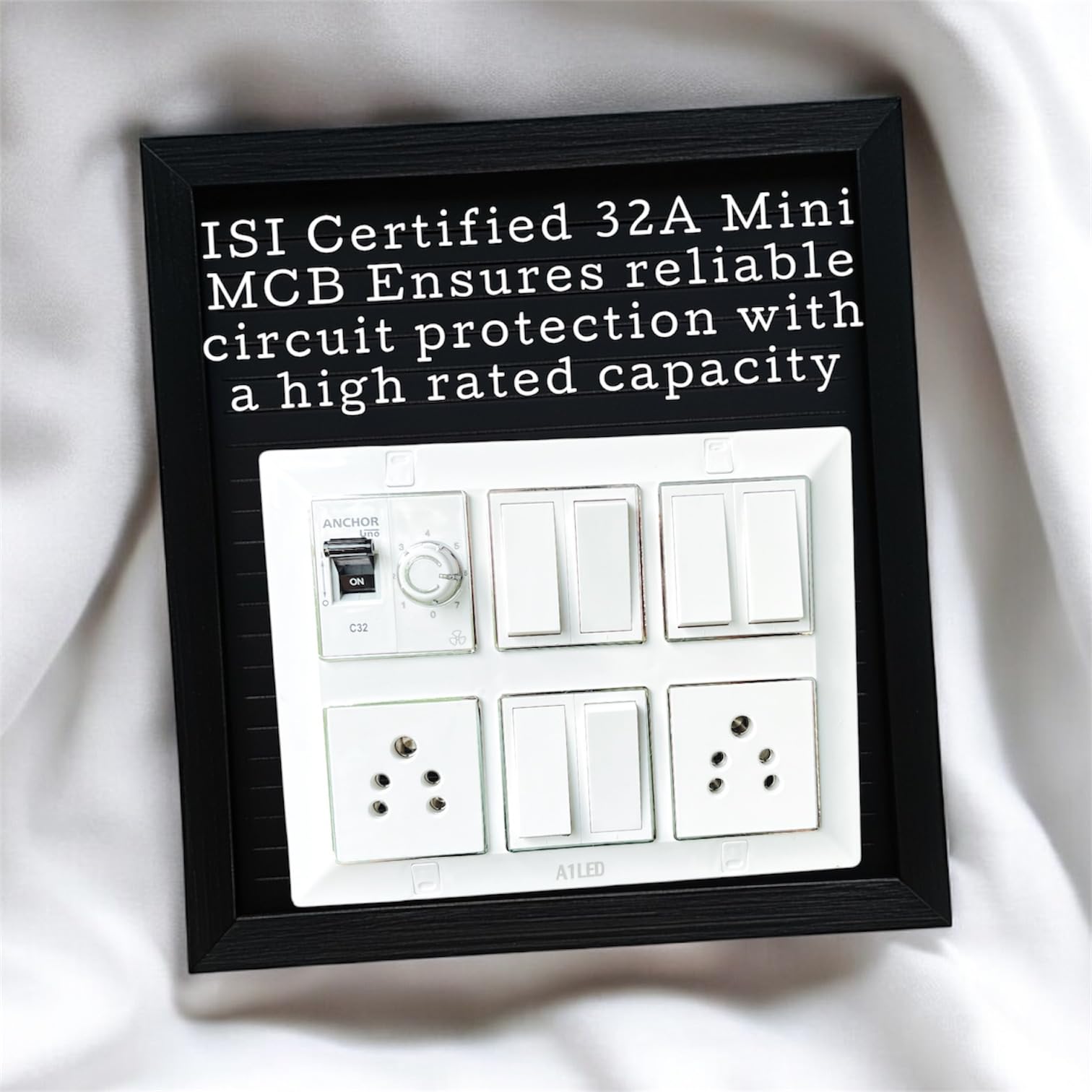 12 Module Silver Line Electrical Panel | 32A Mini SP MCB | 1 Fan Regulator, 6 Switches, 2 Universal Sockets - Premium Modular Design for Homes & Offices 3