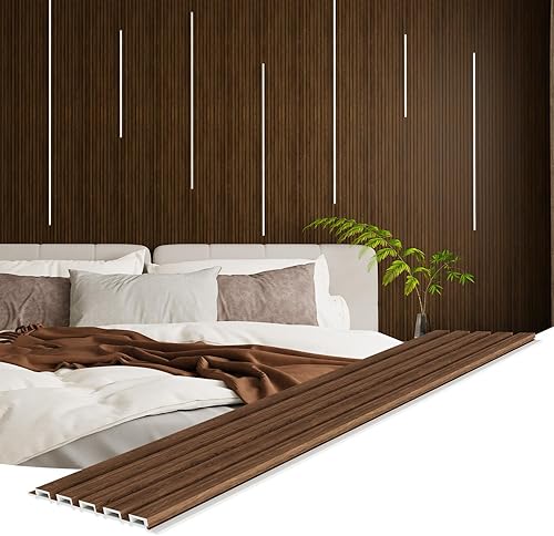 Miniatura 20 de WPC - Paneles de pared, paquete de 16 paneles de pared 3D de 48 x 6 pulgadas para decoración de pared interior, paneles de pared modernos para fondo