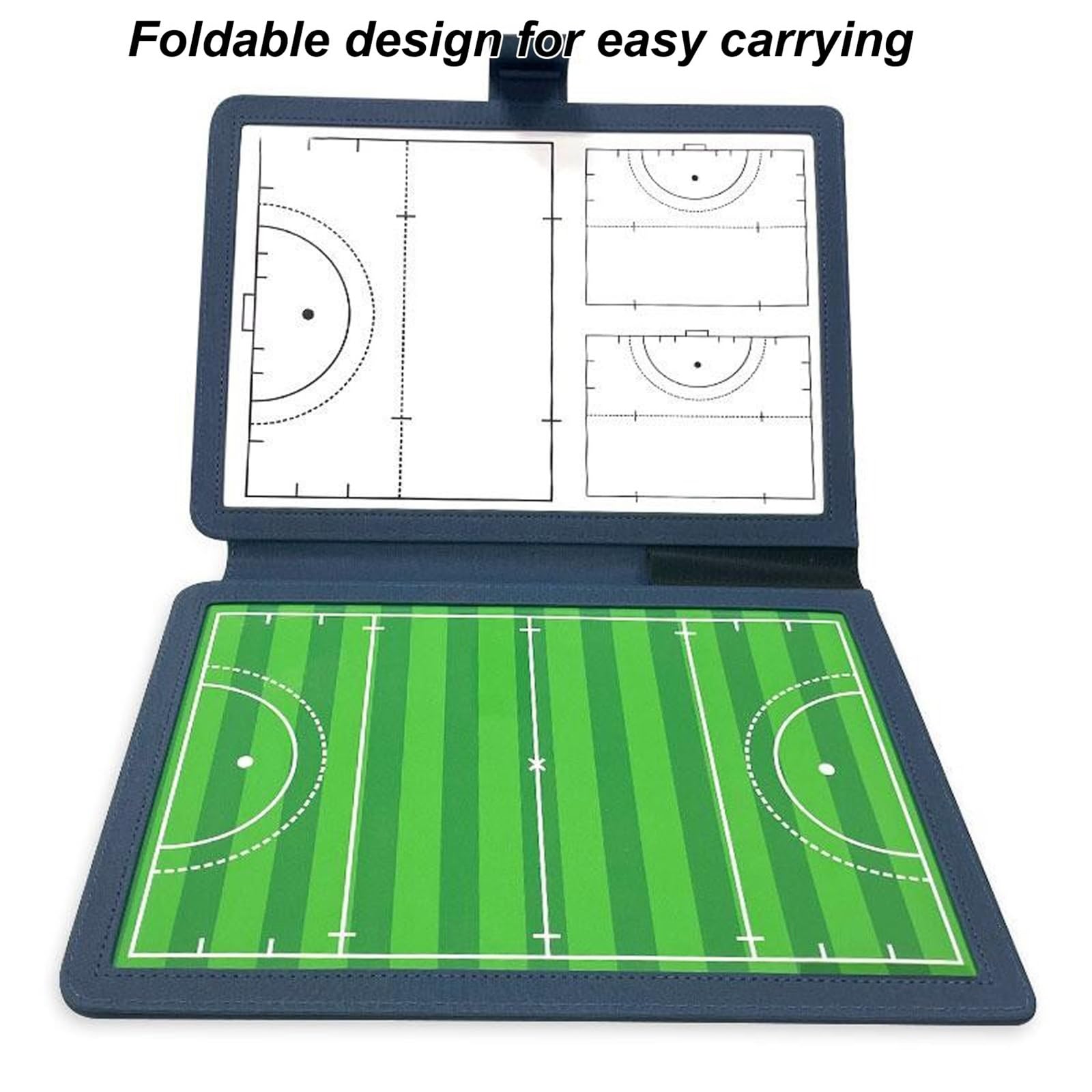 Taktikmappe Hockey Coaches Board für Trainer, Doppelseitige Taktiktafel, Inklusive 2 Abwischbarer Stifte, Wendbares Design, Leicht und Tragbar, für Den Unterricht