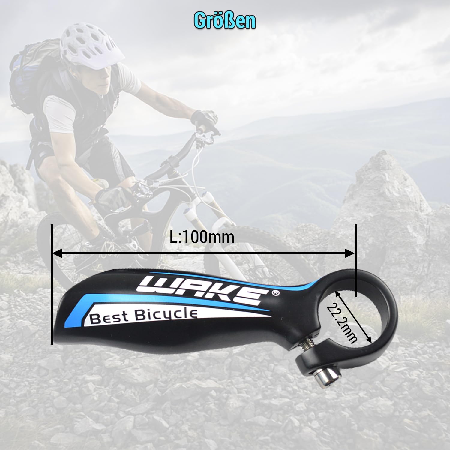 Docooler - Manopole di sicurezza in lega di alluminio, con manubrio per mountain bike, colore: blu