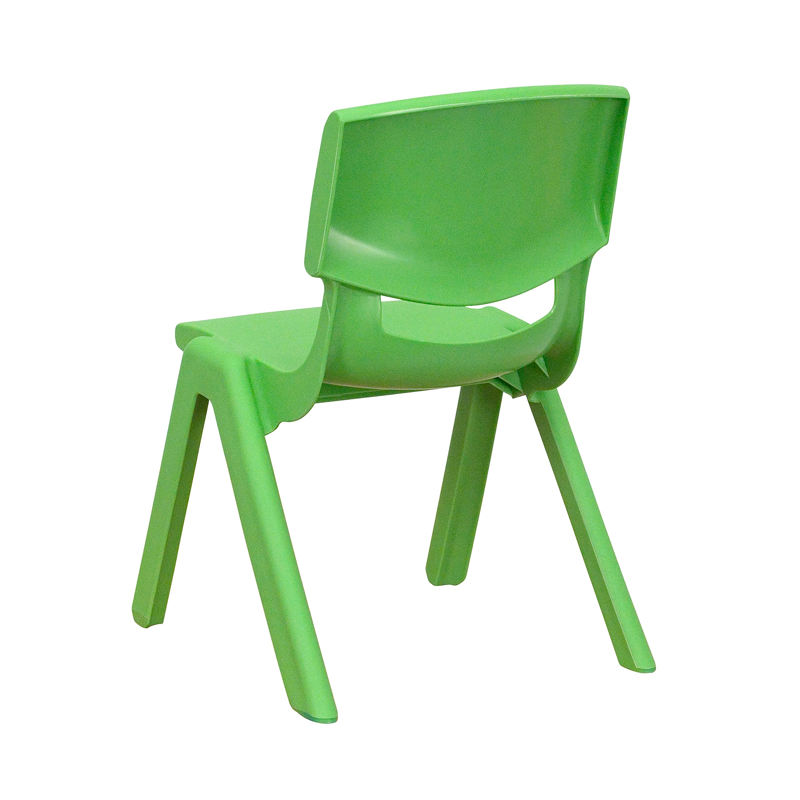 Flash Furniture 2 Pack Green Plastic Stackable School Chair with 10.5'' Seat Height