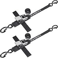 Vista 1 de Ayaport Correas de amarre para remolque de barco (trinquete de acero inoxidable) de 1.5 m, 1089 kg de fuerza de rotura Correas de trinquete