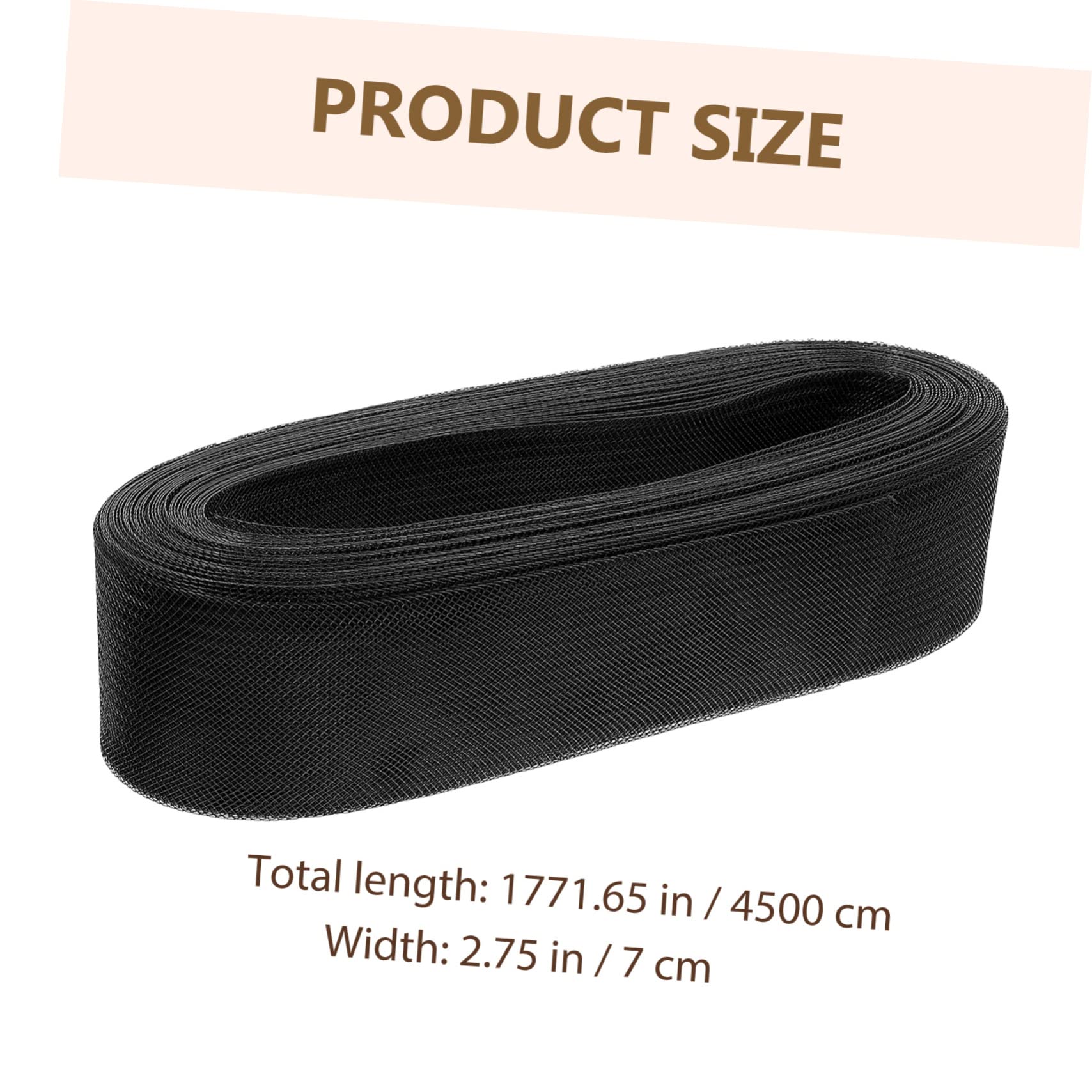 ARTIBETTER 1Roll Stiff Horsehair Braid Elastic Netting for Wedding Dress Dance Skirt and Accessories Yards Black for Dress Decoration and Headwear Crafting