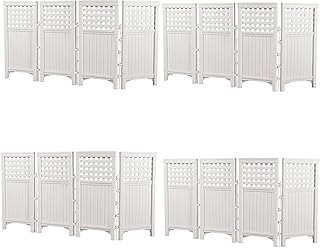 Suncast Outdoor Garden Yard 4 Panel Screen Enclosure Gated Fence, White (4 Pack)