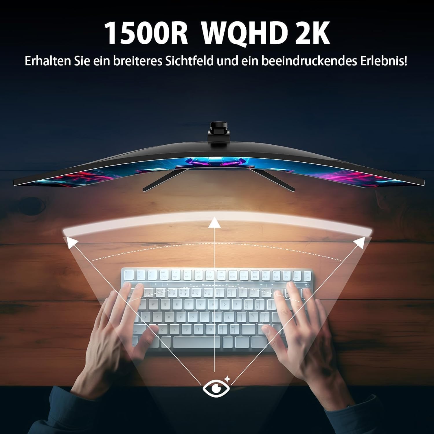 Minifire Gaming Curved Monitor 32 Zoll 180Hz 2K WQHD 1500R 1ms AMD FreeSync sRGB 125% VESA HDMI 2.0 DP 180Hz MFG32C3Q