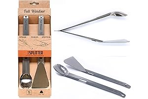 THE SPLITTER Camping Tongs: Multi-Tool Spork, Spatula, and Tongs for Campers