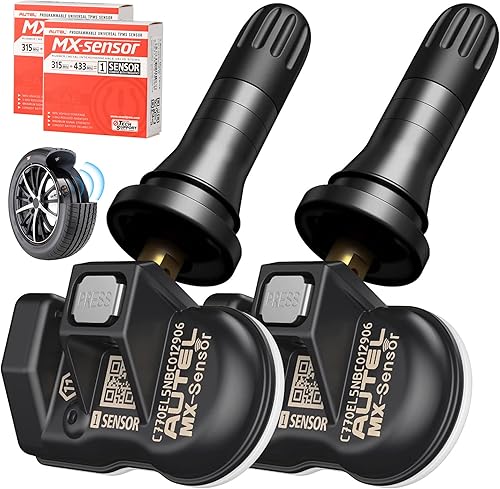 Autel TPMS MX Sensor 315 433Mhz 2 en 1 Sensores de neumáticos, nivel OE, liberación de presión universal, 100% programable por TPMS Tool TS408S