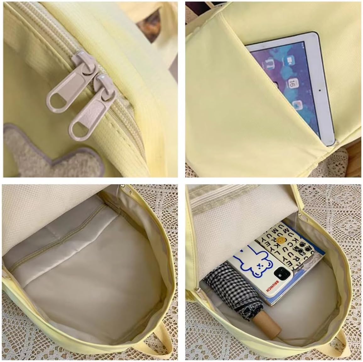 2026 Preppy Backpack Trendy Y2K Stars Backpack Cute Aesthetic College Laptop Backpack Casual Daypack Y2k Accessories (Black,One Size) - Image 4