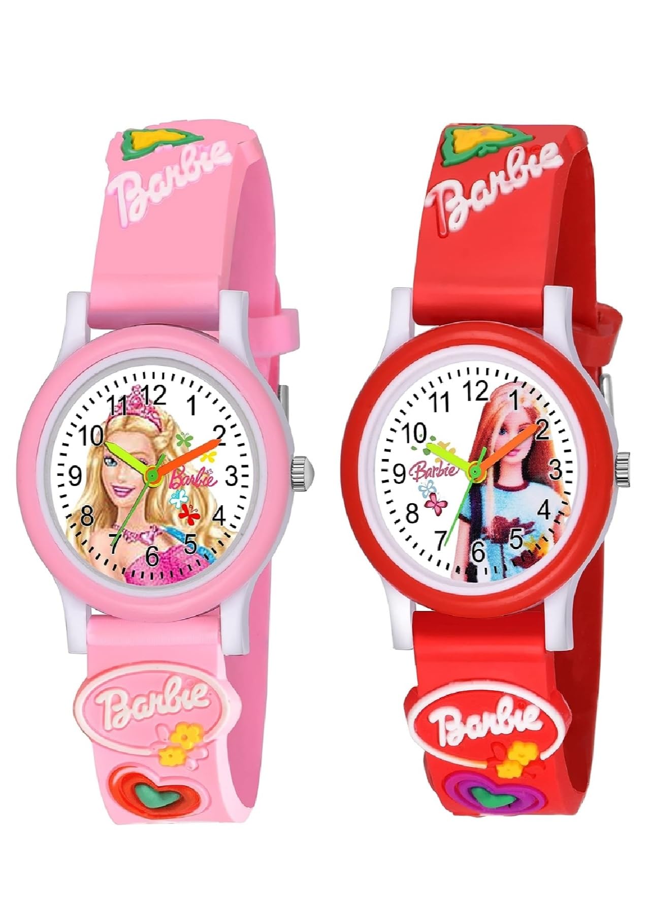 TONSY Analogue Pink Barbie Kids Boys & Girls Gift Combo Watch (Off-White Dial Red & Pink Colored Strap)(Pack of 2) (B084LSBQ92) Amazon Price History, Amazon Price Tracker