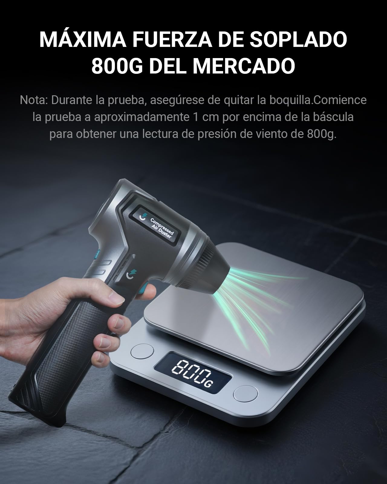 T800 Aire Comprimido Limpieza PC Air Duster - 3 Velocidades Soplador de Aire Potente, plumero eléctrico de aire, Soplador de Polvo para el ordenador, teclado, casa y coche